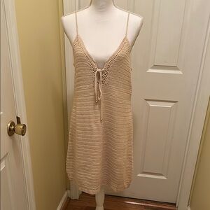 Beige Knit Sleeveless Dress
